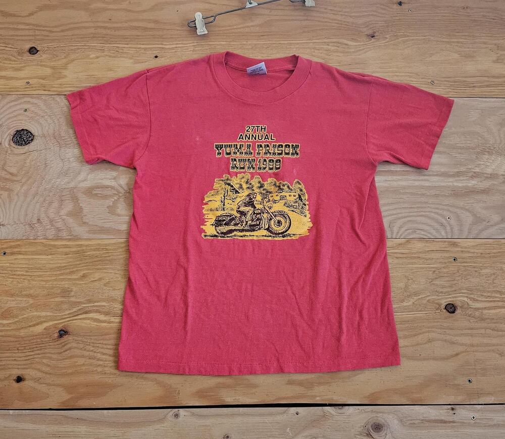 80s Harley Davidson Yuma Prison Run Squirrels Accessories Red Shirt Sz M